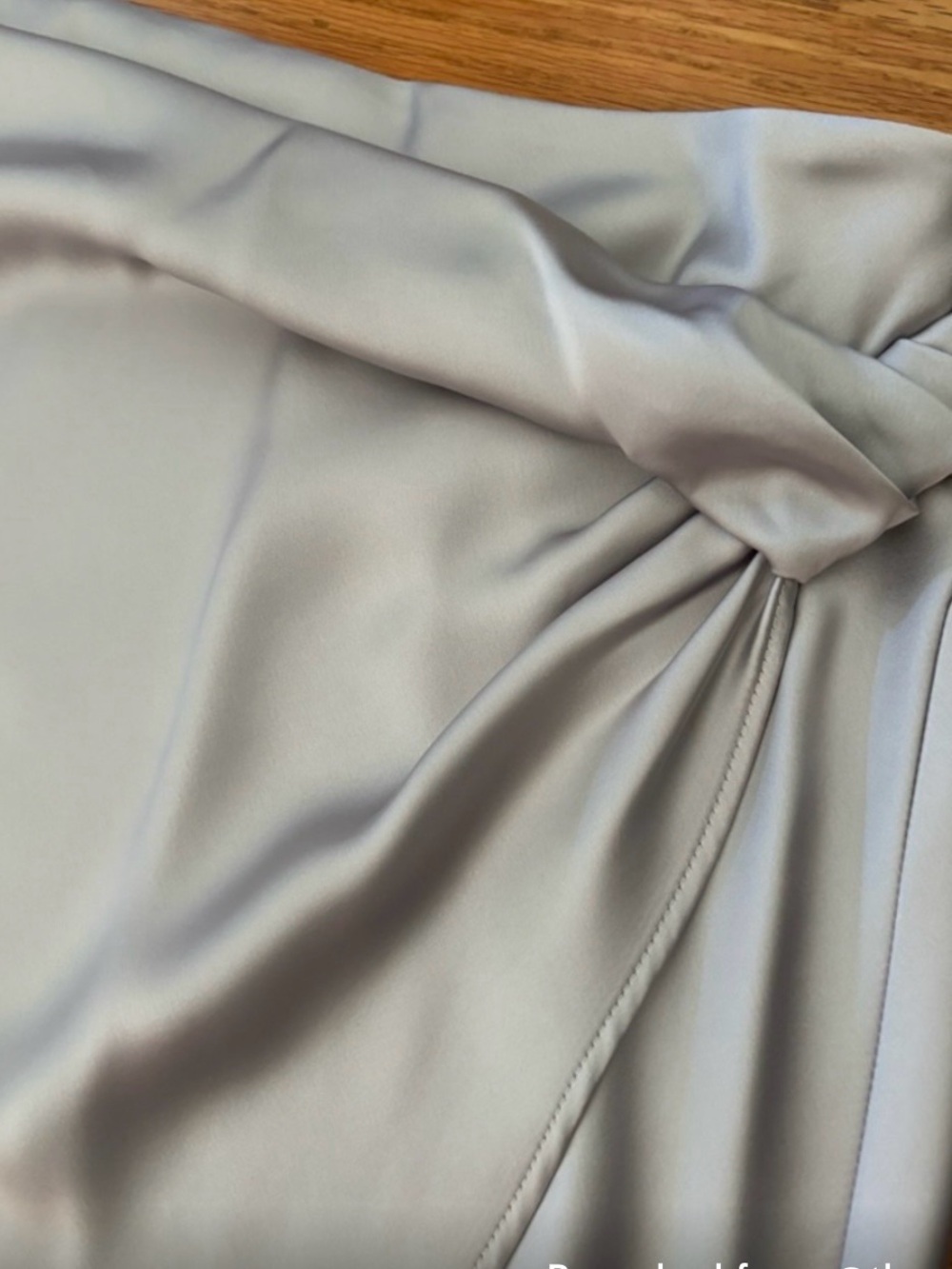 Zara Light Gray Satin Midi Skirt